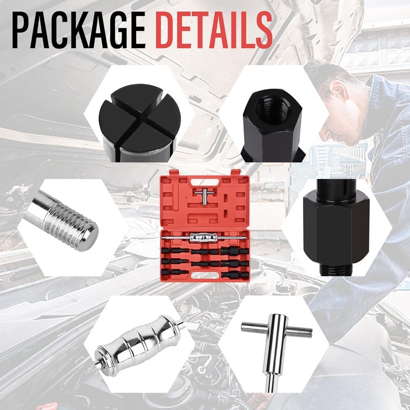 ACIMOD Motorcycle Blind Inner Bearing Puller Tool Kit, 8-32mm Collets Internal Bearing Removal Tool with Slide Hammer, 9 pcs Inner Bearing Extractor Kit - Image 5